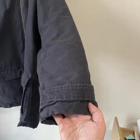 Vintage Eddie Bauer Jacket Mens XL Tall Navy Goose Down Chore Barn Coat Quilted - Picture 5 of 15